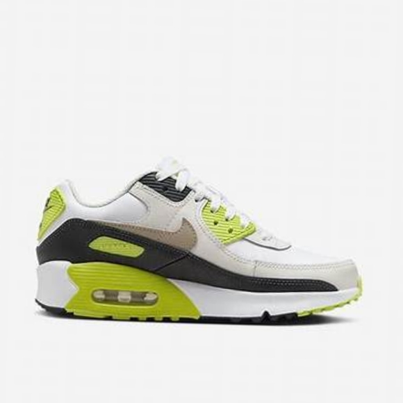 Nike Air Max 90 White and Green Sneakers - Picture 2 of 8
